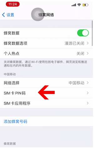 杨林尾镇苹果14维修网分享如何给iPhone14的SIM卡设置密码 