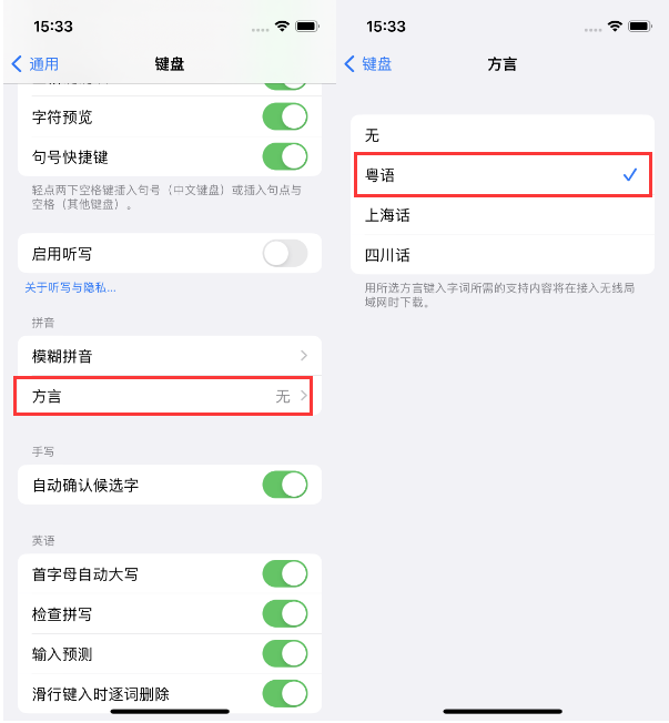 杨林尾镇苹果14服务点分享iPhone 14plus设置键盘粤语方言的方法 